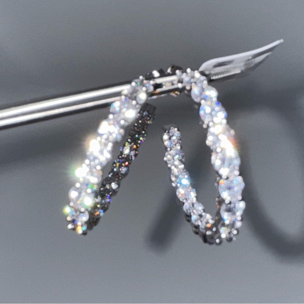 4ct Inside-Out Hoop Earrings - Picture 6 of 13